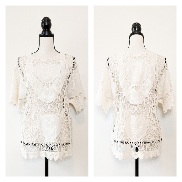Oddi Tops - 🌸🌟LAST 1🌟NWT Oddi Cotton Crochet Lace Top